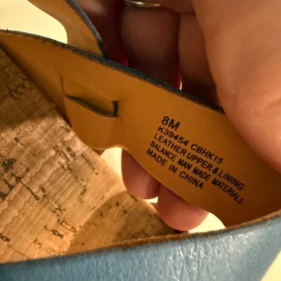 Kork-Ease Austin Wedge Heel Sandals Blue Tan Strap Cork Heel Size 8 - Picture 4 of 8